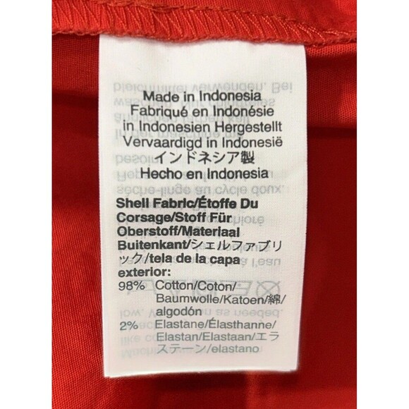 J. Crew Short Sleeve Cotton Poplin Red Orange Midi Dress Size 00 - Picture 8 of 14